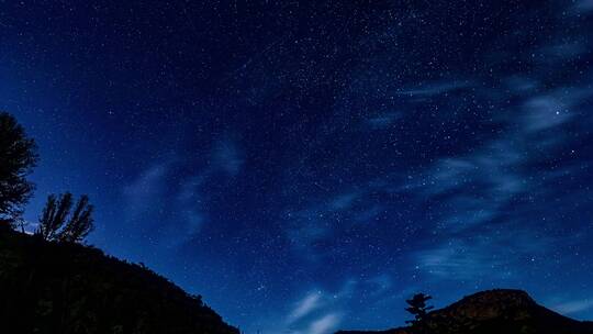 5K大气山区农村星空星辰延时摄影实拍素材