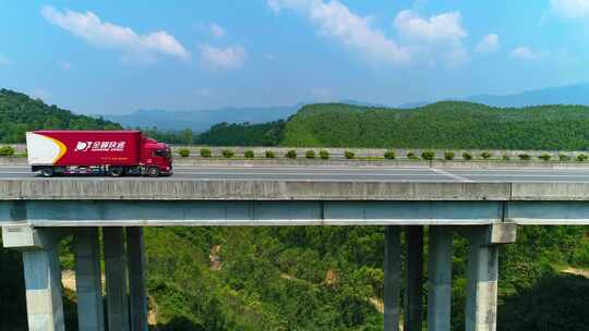 航拍广东高速公路车流 乐广许广