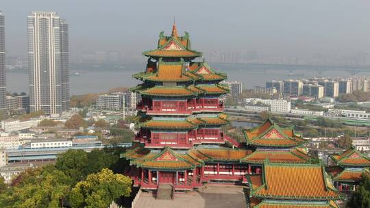 航拍南京城市风光地标建筑视频素材模板下载