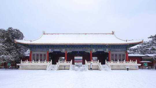 北京定陵雪景4K拍摄视频素材模板下载
