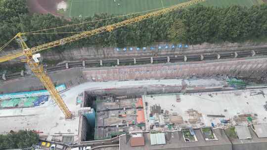 航拍重庆南岸茶园新区新一轮的城市交通建设视频素材模板下载