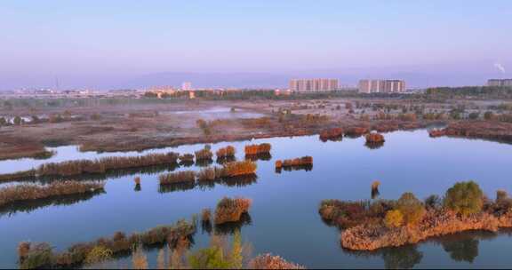 呼和浩特南湖湿地公园风光