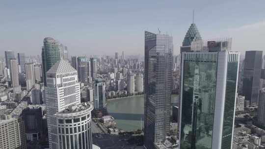 武汉建设大道金融商圈视频素材模板下载