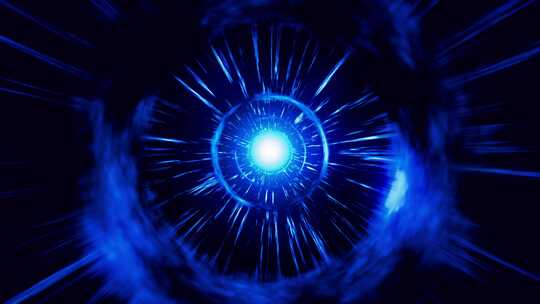 蓝色粒子光效科技隧道背景