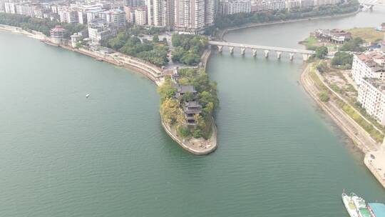 湖南衡阳雁峰寺石鼓书院航拍