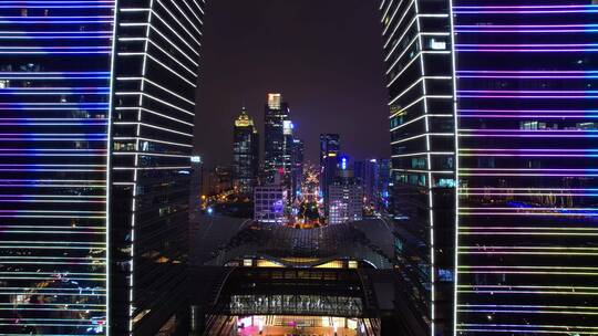 苏州金鸡湖夜景航拍