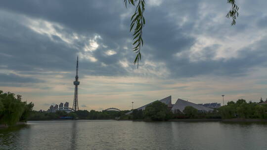 诸城 延时摄影   城市空镜头 恐龙公园