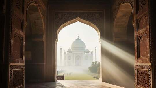 透过拱门看泰姬陵