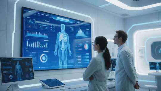 医生查看人体数据大屏