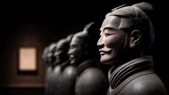 肃穆庄严的秦始皇兵马俑队列