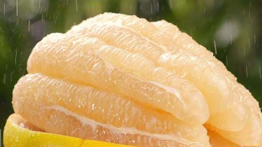 白心蜜柚柚子果肉水润实拍4K1000帧