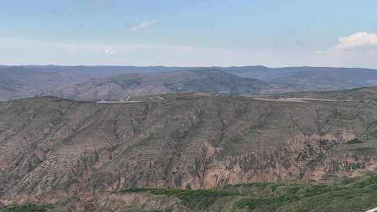 光秃秃的山川西北高原风貌航拍