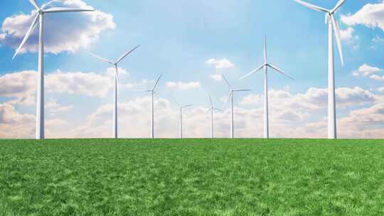 风力发电风车发电新能源视频素材模板下载