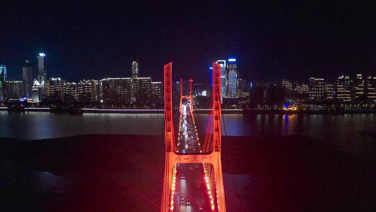 南昌 城市八一大桥 夜景视频素材模板下载