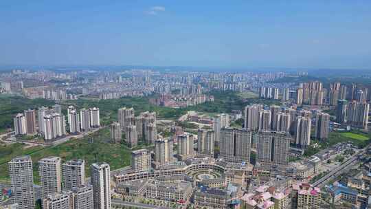 4K四川广安市广安高空城市空镜头视频素材模板下载