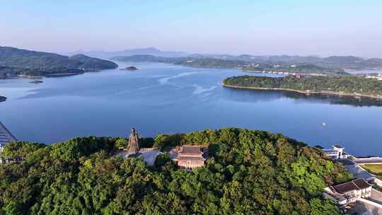 太公山 姜太公 山上寺庙 天目湖