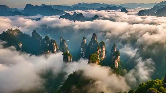 山峦云海自然风光全景