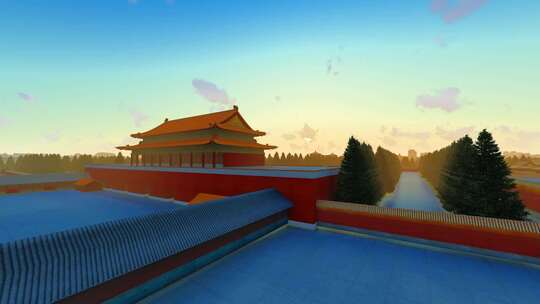北京故宫建筑日出延时视频素材模板下载