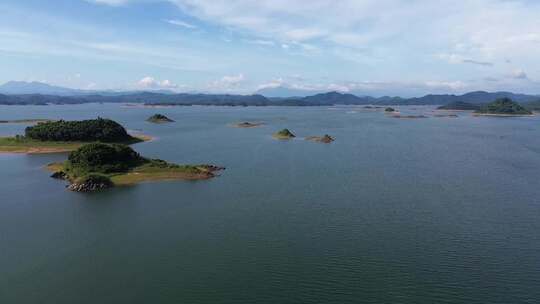 航拍海南松涛水库风光