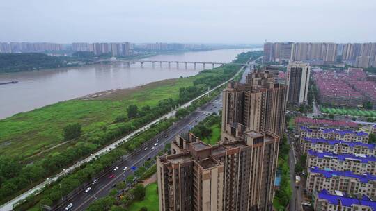 雨后的长沙潇湘中路航拍视频素材模板下载