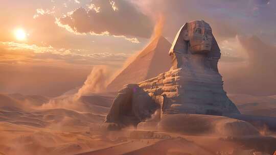 埃及 埃及金字塔 狮身人面像视频素材模板下载
