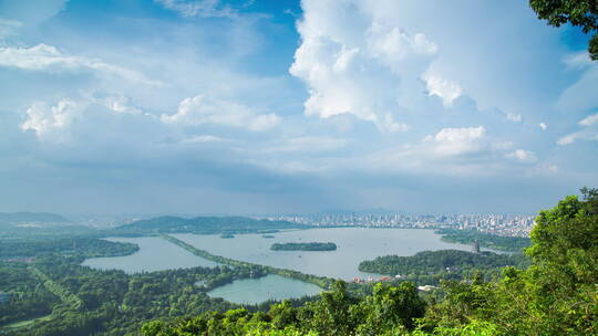 杭州西湖全景延时摄影