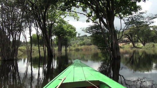 行驶在亚马逊河上的船只