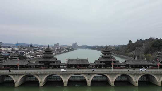 罗江廊桥、城市水域、古色古韵