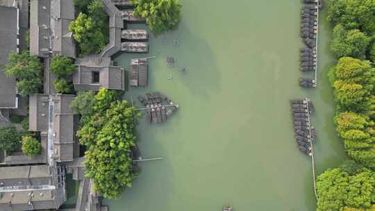 航拍浙江嘉兴桐乡乌镇风景区