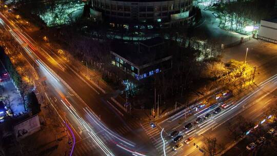 北京夜间空中城市景观