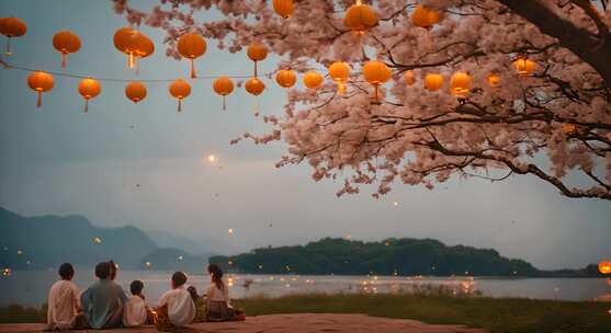 唯美中秋节古风ai视频