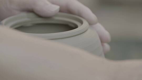 陶瓷修坯慢镜头LOG视频素材模板下载