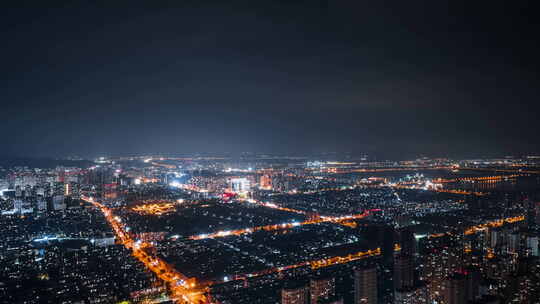 【延时】淮北市夜景航拍延时