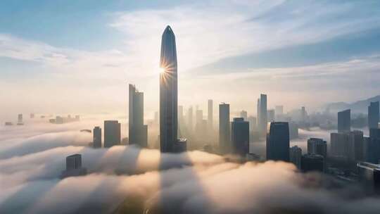 深圳平安金融中心云海景观