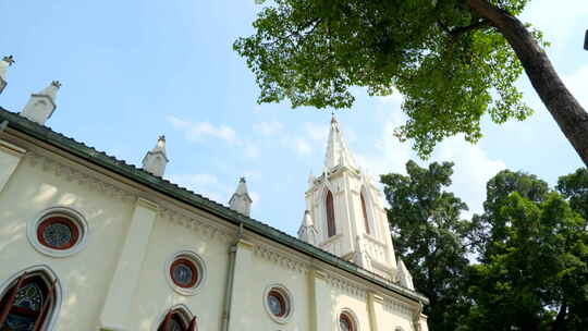 广州老街沙面大街历史景观欧式建筑