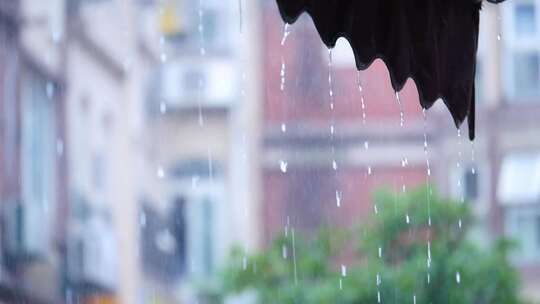 雨天密集雨滴模糊效果空镜