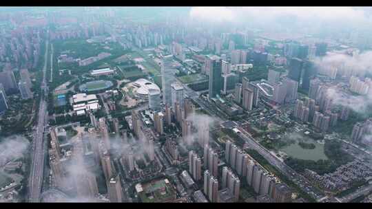 航拍西安城市全景视频素材模板下载