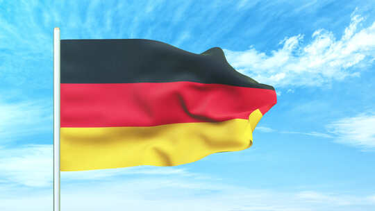 德国国旗空中飘扬
