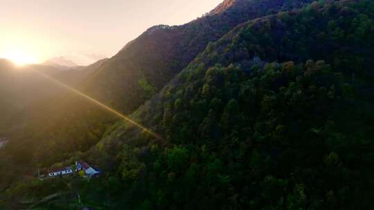 群山 秦岭落日