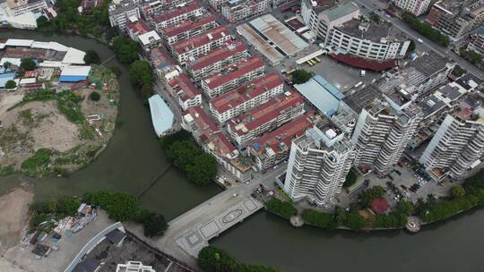 航拍城市风景 车流