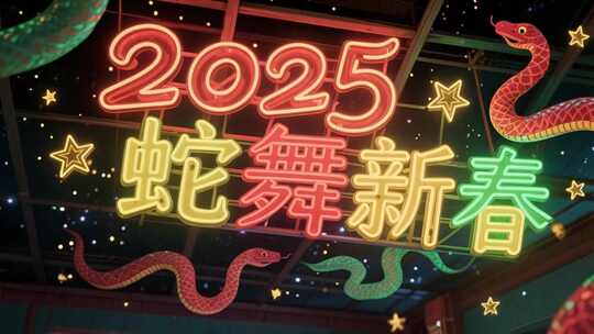 2025蛇年新春霓虹装饰