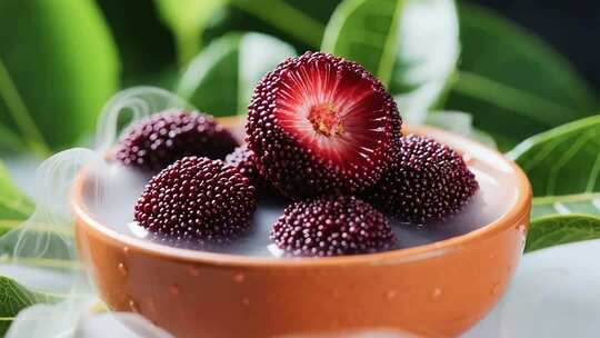 微距特写杨梅果实