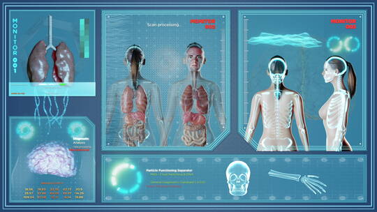 未来高科技医疗扫描诊断展示动画