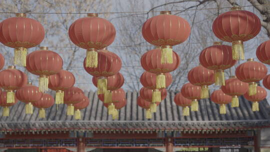 北京胡同过年街景气氛 春节街景氛围