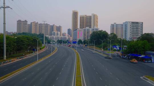 南宁邕武路道路街道街景延时摄影