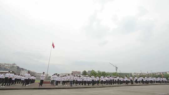 学生做广播体操视频素材模板下载