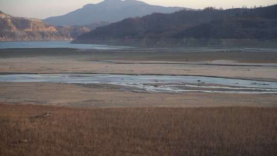 郊区 傍晚 日落 山河美景 远景