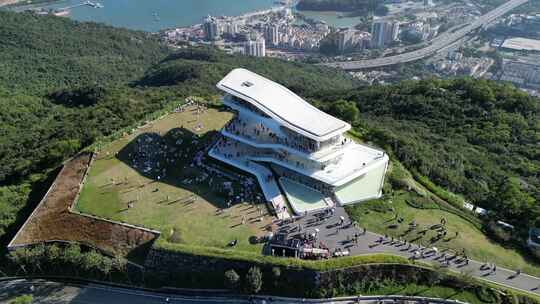 深圳市盐田区三洲塘水库云海公园盐田港航拍