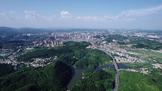 4k航拍贵州贵阳清镇全景