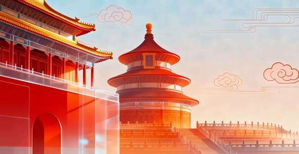 中式古建筑场景素材